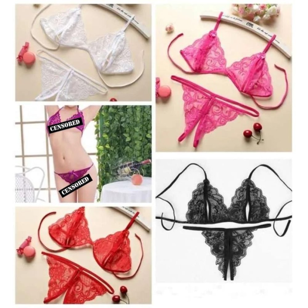 Adult Intimate Luxury Lace Women's Size Small Comfortable Sheer Nightwear Set